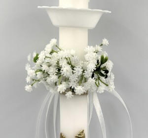 Ozdoba do świecy z gipsówką