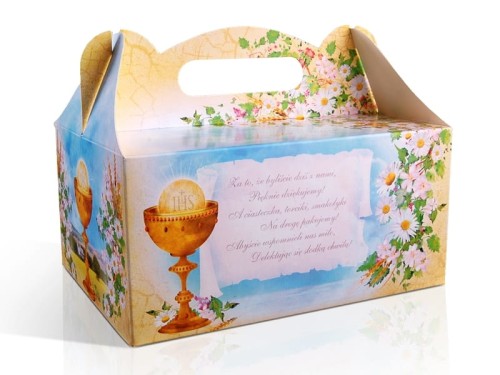 Ozdobne pudełka na ciasto komunijne